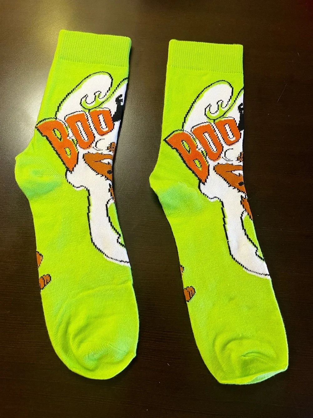 Scooby Doo Green Graphic Crew Socks - Boo Design Halloween